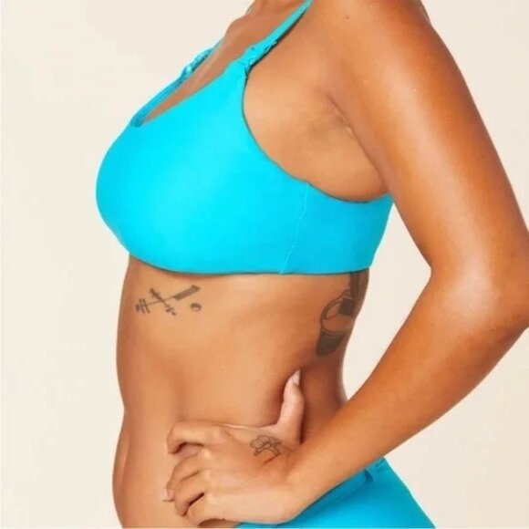 Andie Swim The Riviera Top Bright Blue Eco Nylon Size Small - Picture 10 of 10